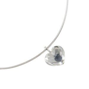 Baccarat heart Necklace choker clear Silver925/crystal heart 8.8g Women